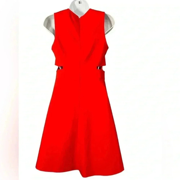 1 State Dress Womens Size Medium Red Cut Out Sleeveless Fit Flare - Picture 6 of 10